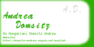 andrea domsitz business card